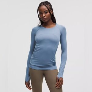 Lululemon Swiftly Tech Long-Sleeve Shirt 2.0 *Hip Length in Washed Denim